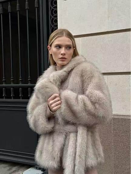 Polo Collar Plush Loose Environmental Protection Coat BadAssWear.fi