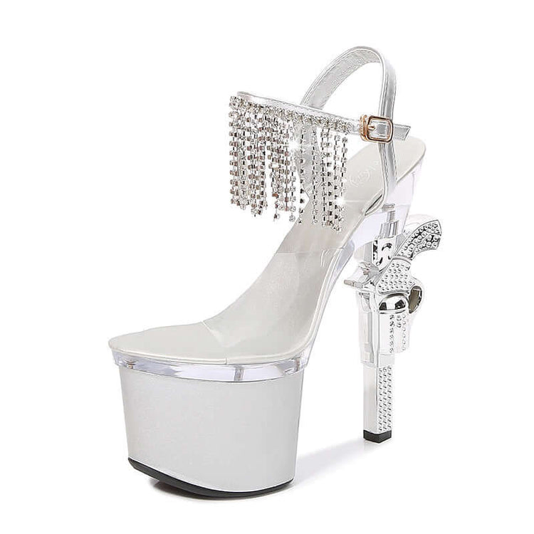 Muffin Sandals Super High Heels Transparent High Heels null
