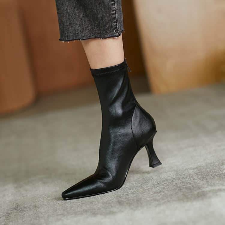 High Heel Stretch Pointed Ankle Boots Women BadAssWear.fi