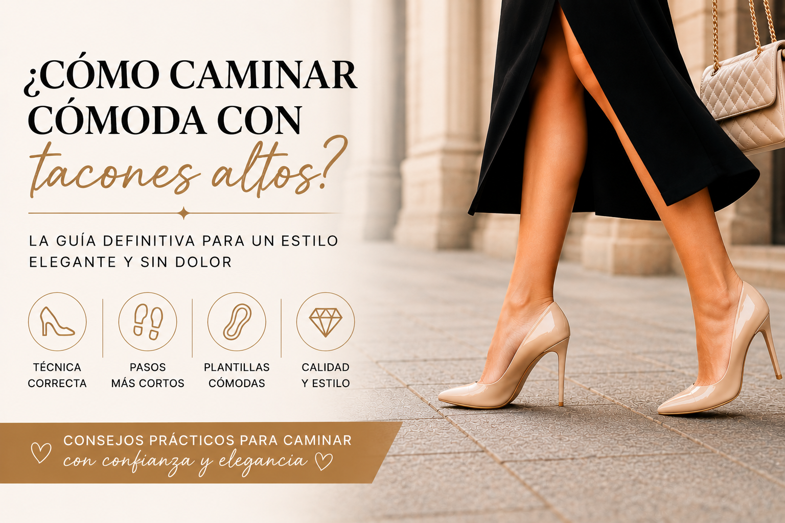 ¿Cómo caminar cómodamente con tacones altos?