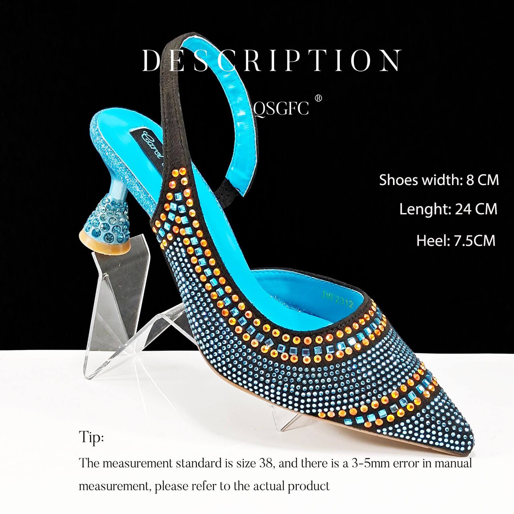 Fashion Simple Pointed Striped Hot Drilling Women Low-cut High Heels BadAssWear.fi