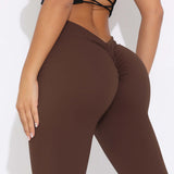 Solid Color Sanding V Waist High Waist Hip Lift Loose Casual Wide-leg Pants BadAssWear.fi