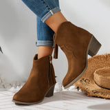 Women's Metal Zip Tassel Low-top Women's Boots BadAssWear.fi
