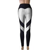 Butt-lifting Heart-patterned Patchwork Leggings With Excellent Stretch BadAssWear.fi