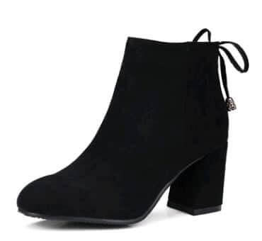 Suede square head European and American short boots women BadAssWear.fi