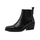 Leather Boots Women Genuine Pointed Toe BadAssWear.fi