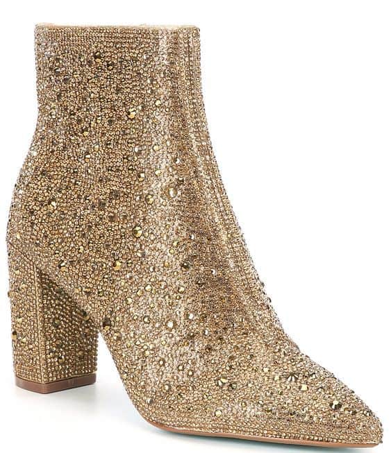 Rhinestone Pointed Toe Fashion Ankle Boots BadAssWear.fi