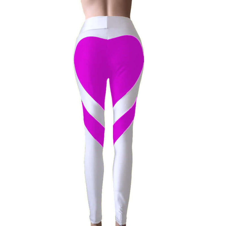 Butt-lifting Heart-patterned Patchwork Leggings With Excellent Stretch BadAssWear.fi