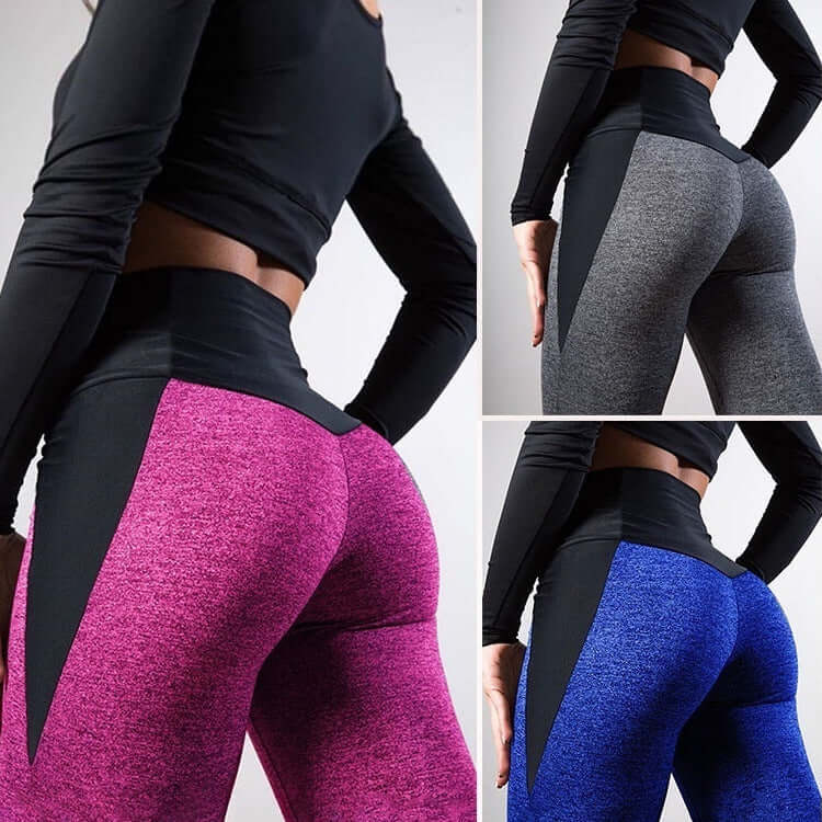 Contrasting Color Stitching Hip-Lifting Slim-Fitting Sports Running FitnessYoga Leggings Artsadd
