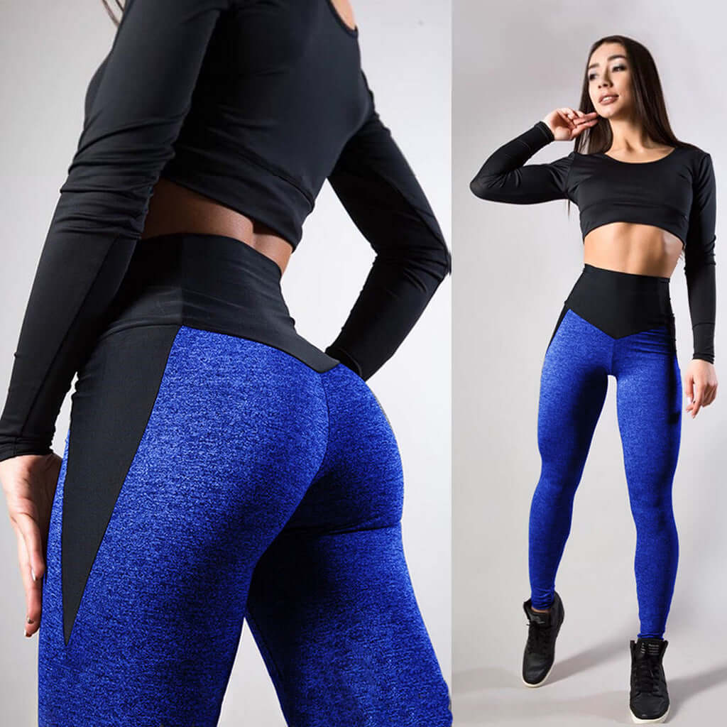 Contrasting Color Stitching Hip-Lifting Slim-Fitting Sports Running FitnessYoga Leggings Artsadd