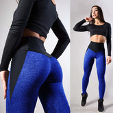 Contrasting Color Stitching Hip-Lifting Slim-Fitting Sports Running FitnessYoga Leggings Artsadd