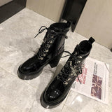 Lolita Gothic Mary Jane Womens Boots Platform Leather Martin Boots BadAssWear.fi
