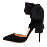 Gala Enchantment Silk Satin Bow Stiletto Pumps
