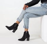 Martin Boots Autumn And Winter Short Tube Thick Heel Side Zipper Fashion Short Boots Women BadAssWear.fi