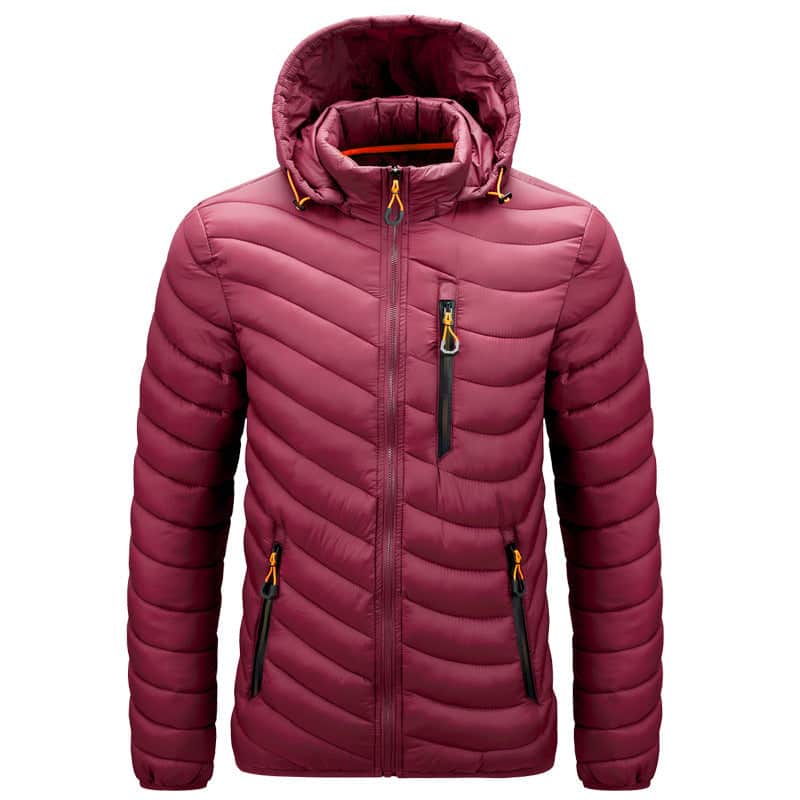 Men'S Cotton-Padded Jacket With Hooded Removable Cap badasswear