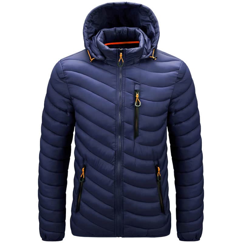 Men'S Cotton-Padded Jacket With Hooded Removable Cap badasswear