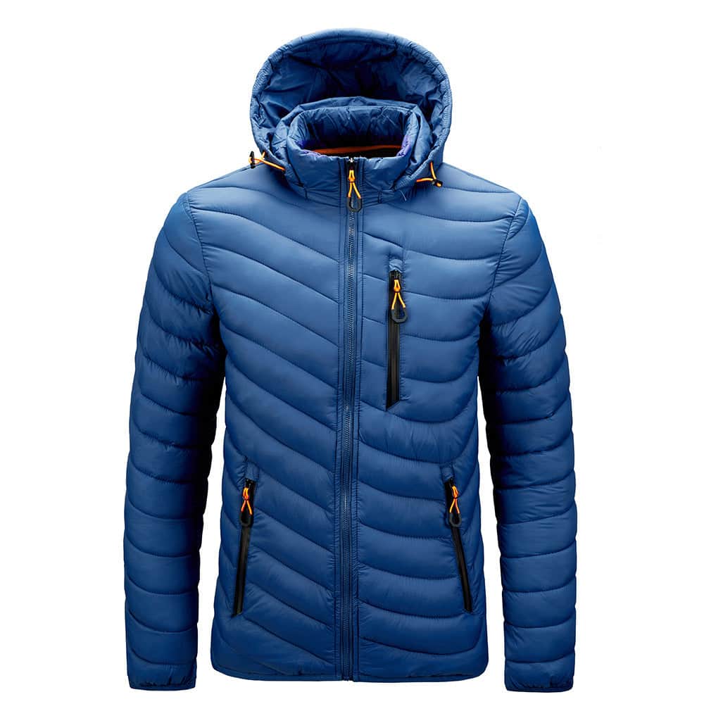 Men'S Cotton-Padded Jacket With Hooded Removable Cap badasswear