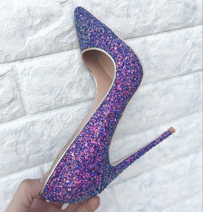 Symphony Purple Sequin Stiletto Heels for Women