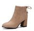 Suede square head European and American short boots women BadAssWear.fi