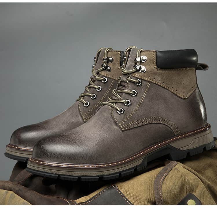 Winter Leather Martin Boots Men's Shoes High Top British BadAssWear.fi