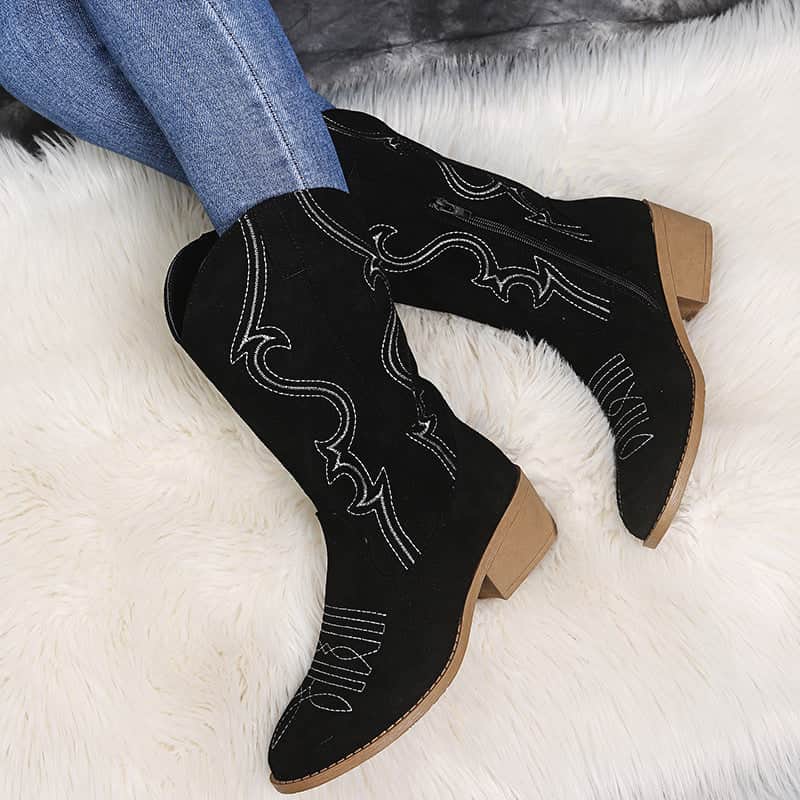 Large size low heel women boots WISH women&