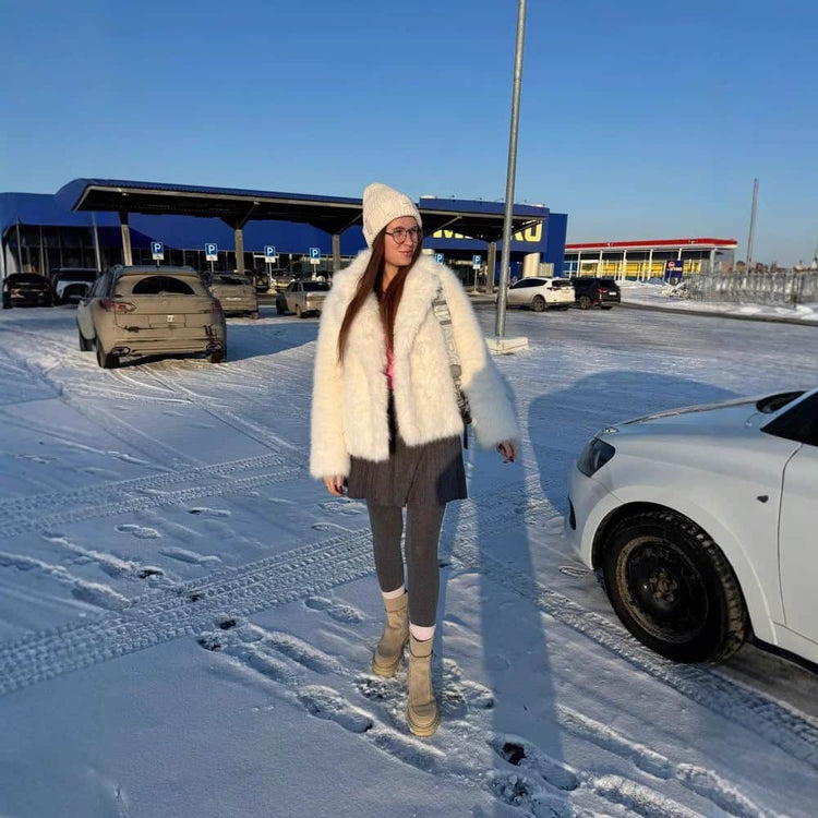 Polo Collar Plush Loose Environmental Protection Coat BadAssWear.fi