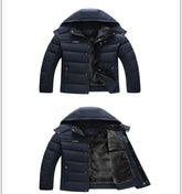 Hooded slim fit plus down padded down jacket men BadAssWear.fi