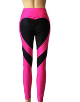 Butt-lifting Heart-patterned Patchwork Leggings With Excellent Stretch BadAssWear.fi