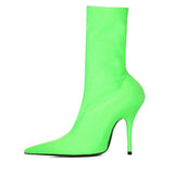 Womens Pointy Toe Elastic Boots, With Colorful , High Heels And Stiletto, Short Socks, New BadAssWear.fi
