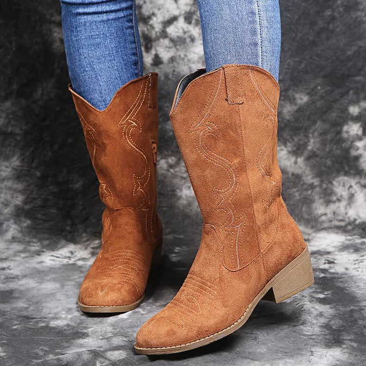 Large size low heel women boots WISH women&