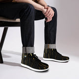 Men's High Top Sneakers Black & Gold