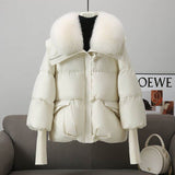 Down Cotton-padded Jacket Women's Short Fur Collar Thickened Coat Winter Clothing BadAssWear.fi