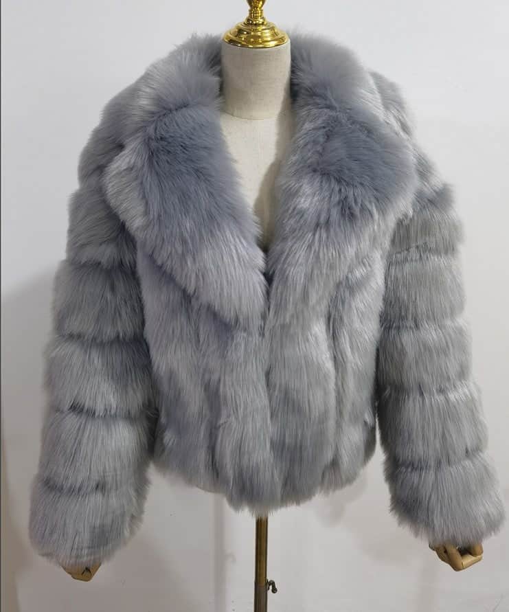 Coat Imitation Fox Fur Women's Clothing BadAssWear.fi