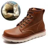 Cowhide Leather Martin Boots Men's Autumn And Winter Plus Cashmere To Keep Warm BadAssWear.fi