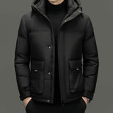 Winter White Duck Down Short Casual Hooded Jacket BadAssWear.fi