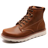 Cowhide Leather Martin Boots Men's Autumn And Winter Plus Cashmere To Keep Warm BadAssWear.fi