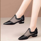 Soft Leather Flat Heel Net Boots Women''s Hollow Flat Bottom Sandals BadAssWear.fi