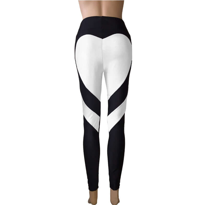 Butt-lifting Heart-patterned Patchwork Leggings With Excellent Stretch BadAssWear.fi