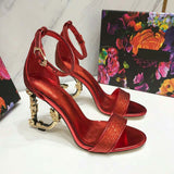 Golden Predator Luxury Panther Detail Platform Heels