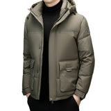 Winter White Duck Down Short Casual Hooded Jacket BadAssWear.fi