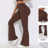 Solid Color Sanding V Waist High Waist Hip Lift Loose Casual Wide-leg Pants BadAssWear.fi