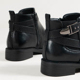 Chelsea Boots Women Black Ankle Boots Side Zipper Buckle Shoes BadAssWear.fi