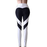 Butt-lifting Heart-patterned Patchwork Leggings With Excellent Stretch BadAssWear.fi