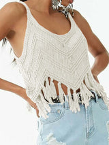 Women's Knitwear Tassel Pullover Hollow Out BadAssWear.fi