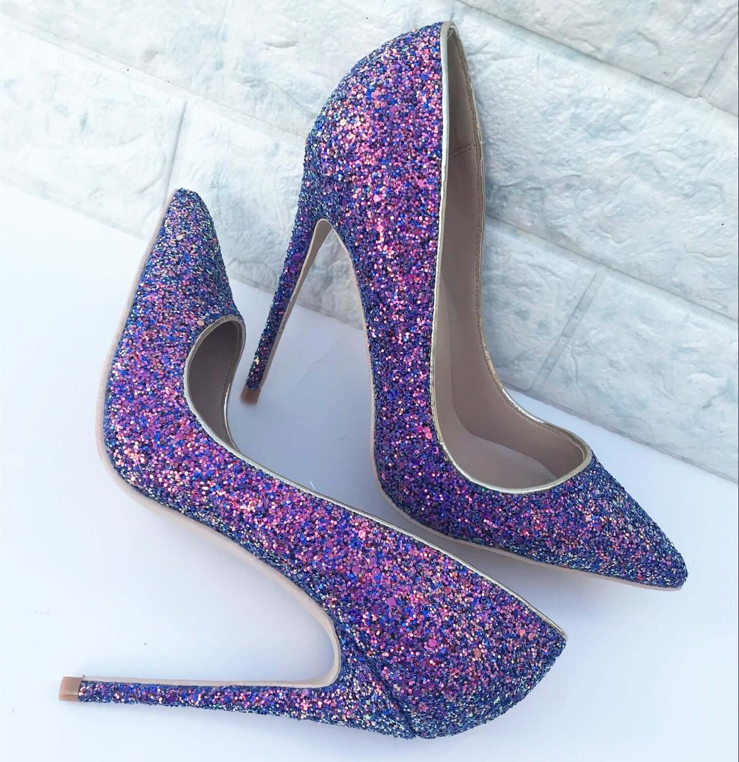 Symphony Purple Sequin Stiletto Heels for Women