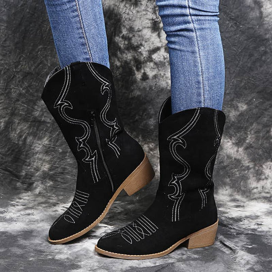Large size low heel women boots WISH women&