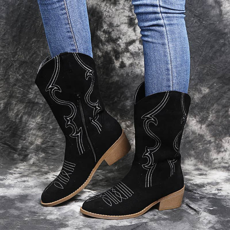 Large size low heel women boots WISH women&