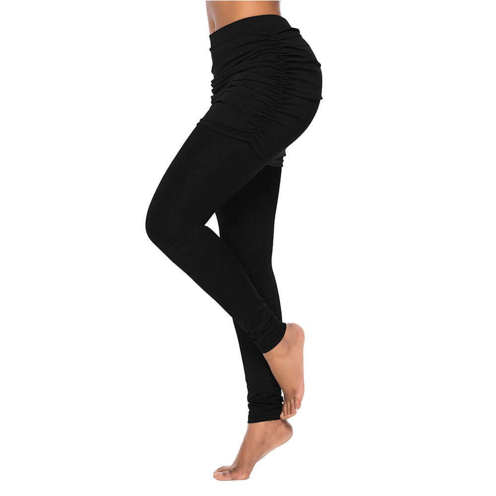 Pack hip side pleated skirt fake two leggings skirt Artsadd