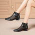 Soft Leather Flat Heel Net Boots Women&