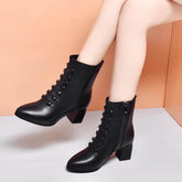 British Style Double Breasted Chunky Heel Fashion Boots BadAssWear.fi